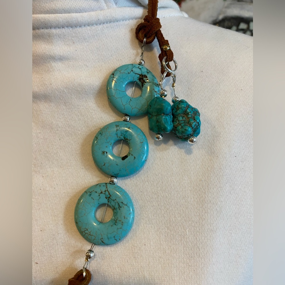 New Handcrafted Large Turquoise Statement Necklace - image 4